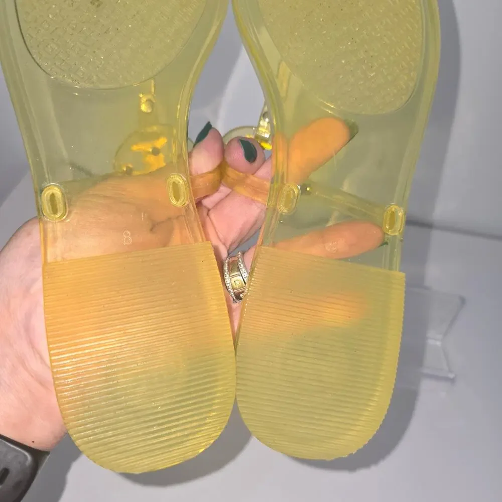 Tory Burch Mini Miller Flat Thong Jelly Sandal Yellow Citrus Size 8